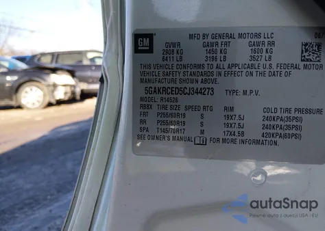 2012 Buick Enclave Leather from USA, damaged, VIN 5GAKRCED5CJ344273